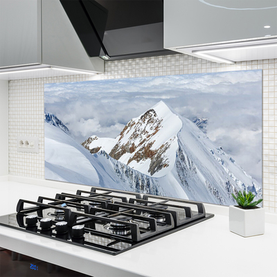 Kitchen Splashback Mountains landscape grey white