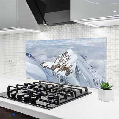 Kitchen Splashback Mountains landscape grey white