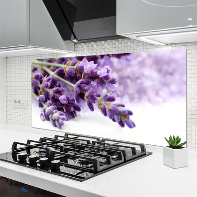 Kitchen Splashback Flowers floral purple