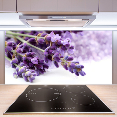 Kitchen Splashback Flowers floral purple