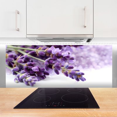 Kitchen Splashback Flowers floral purple