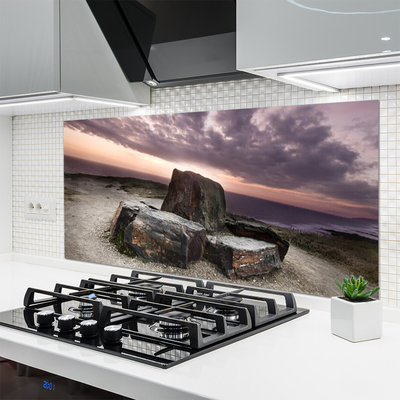 Kitchen Splashback Rock landscape grey pink