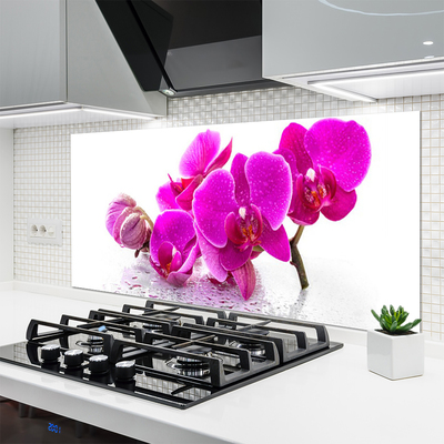 Kitchen Splashback Flowers floral pink