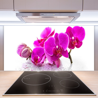 Kitchen Splashback Flowers floral pink