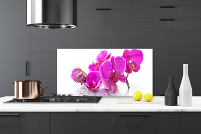 Kitchen Splashback Flowers floral pink