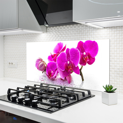 Kitchen Splashback Flowers floral pink