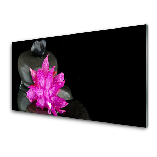 Kitchen Splashback Flower stones floral pink grey