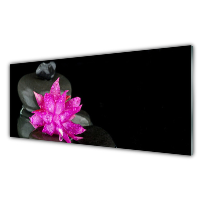 Kitchen Splashback Flower stones floral pink grey