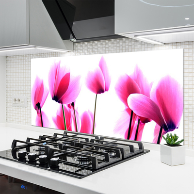 Kitchen Splashback Flowers floral pink