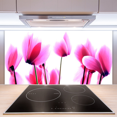 Kitchen Splashback Flowers floral pink