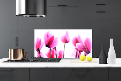 Kitchen Splashback Flowers floral pink