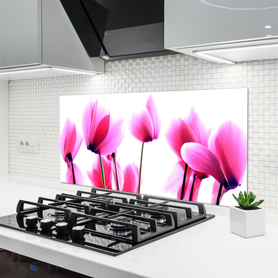 Kitchen Splashback Flowers floral pink