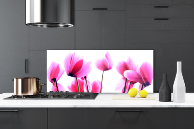 Kitchen Splashback Flowers floral pink