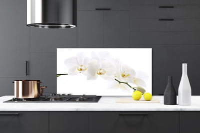 Kitchen Splashback Flowers floral white