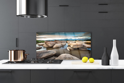 Kitchen Splashback Rock landscape grey