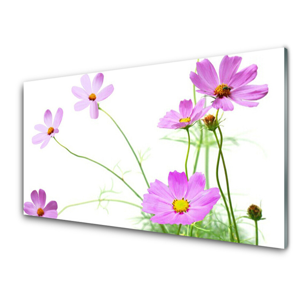 Kitchen Splashback Flowers floral pink green