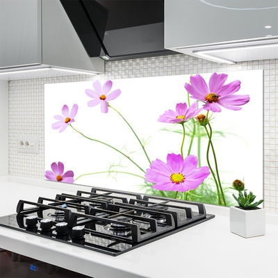 Kitchen Splashback Flowers floral pink green