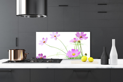 Kitchen Splashback Flowers floral pink green