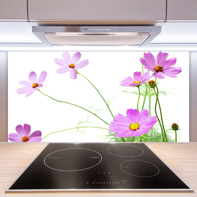 Kitchen Splashback Flowers floral pink green