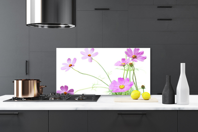 Kitchen Splashback Flowers floral pink green