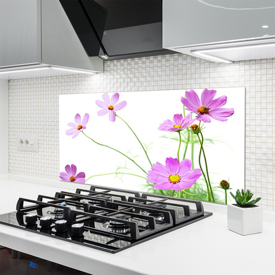 Kitchen Splashback Flowers floral pink green