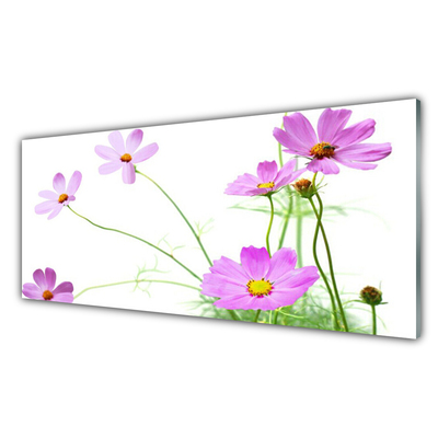 Kitchen Splashback Flowers floral pink green