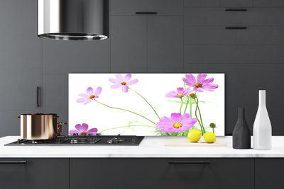 Kitchen Splashback Flowers floral pink green