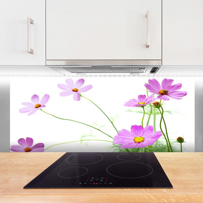 Kitchen Splashback Flowers floral pink green