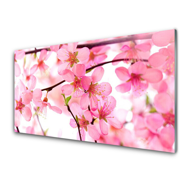 Kitchen Splashback Flowers floral pink