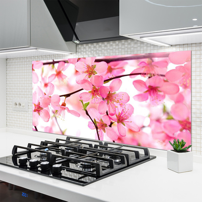 Kitchen Splashback Flowers floral pink