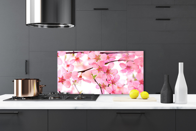 Kitchen Splashback Flowers floral pink