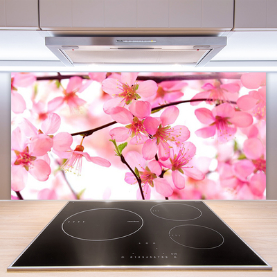 Kitchen Splashback Flowers floral pink