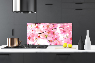 Kitchen Splashback Flowers floral pink