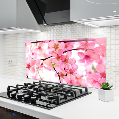 Kitchen Splashback Flowers floral pink