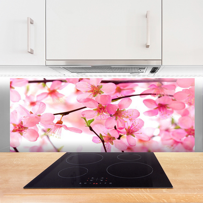 Kitchen Splashback Flowers floral pink