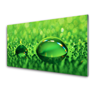 Kitchen Splashback Waterdrop art green