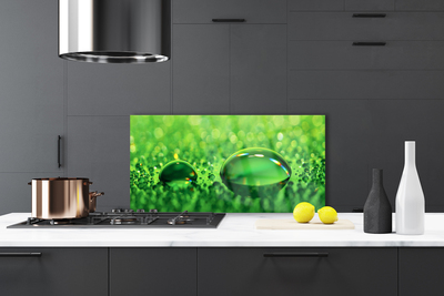 Kitchen Splashback Waterdrop art green