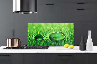 Kitchen Splashback Waterdrop art green