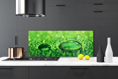 Kitchen Splashback Waterdrop art green