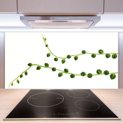 Kitchen Splashback Ornamental plant floral green white