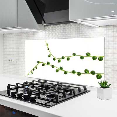 Kitchen Splashback Ornamental plant floral green white