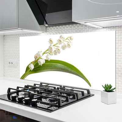 Kitchen Splashback Flowers floral white green