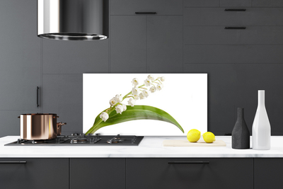 Kitchen Splashback Flowers floral white green