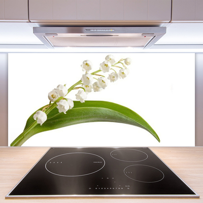 Kitchen Splashback Flowers floral white green