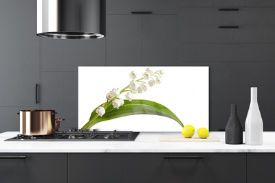 Kitchen Splashback Flowers floral white green