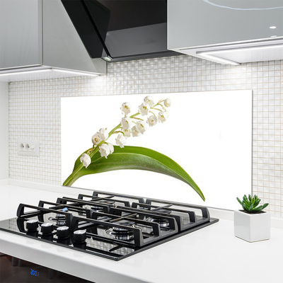 Kitchen Splashback Flowers floral white green