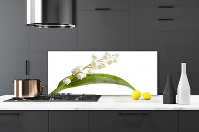 Kitchen Splashback Flowers floral white green