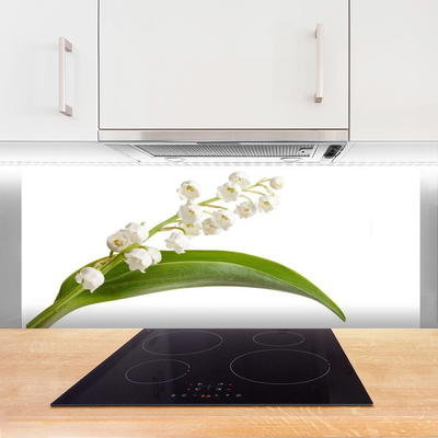 Kitchen Splashback Flowers floral white green