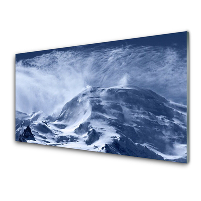 Kitchen Splashback Mountains landscape grey white