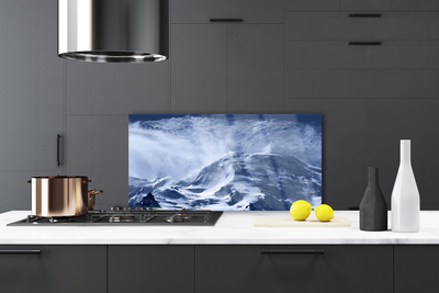 Kitchen Splashback Mountains landscape grey white